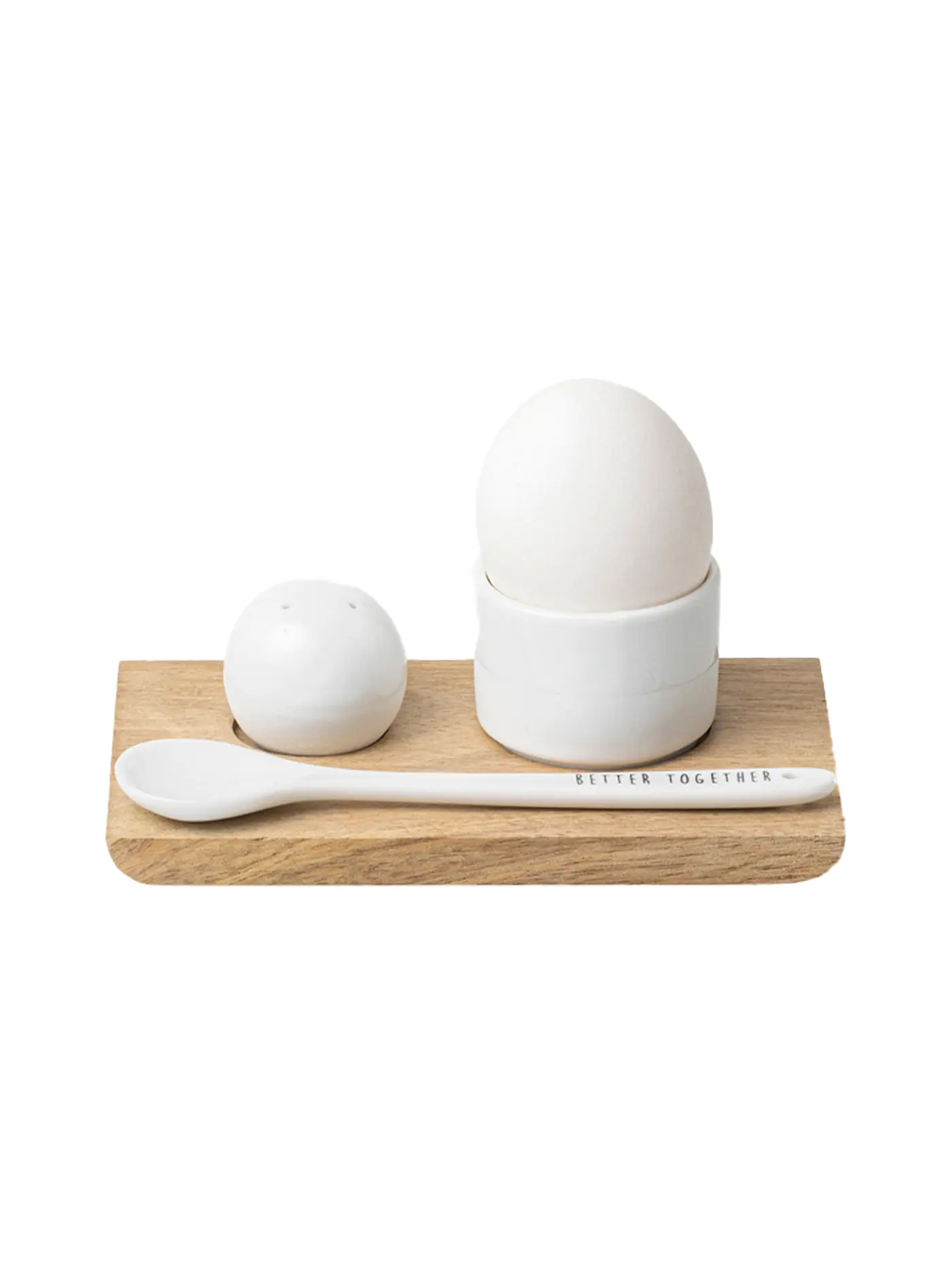 RAEDER | Eierbecher Set BETTER TOGETHER 14x8,3x4cm Weiss | 